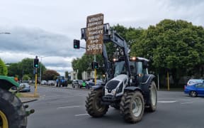 Groundswell protesters in Christchurch Sunday.