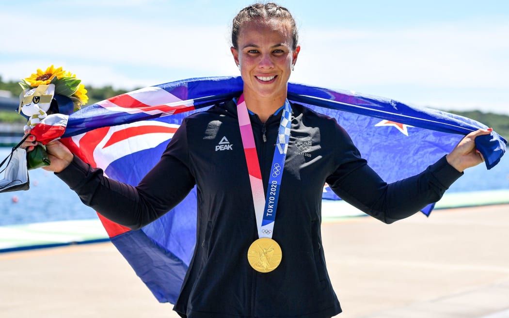 Lisa Carrington. Olympic Gold Medal K1 500. New Zealand. Tokyo 2020 Olympic Games Canoe Sprint at the Sea Forest Waterway, Tokyo, Japan, Thursday 5 August 2021. Mandatory credit: Â© Steve McArthur / www.photosport.nz