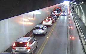 Mount Victoria tunnel in Wellington is closed due to crash involving multiple vehicles on 2 October 2022.