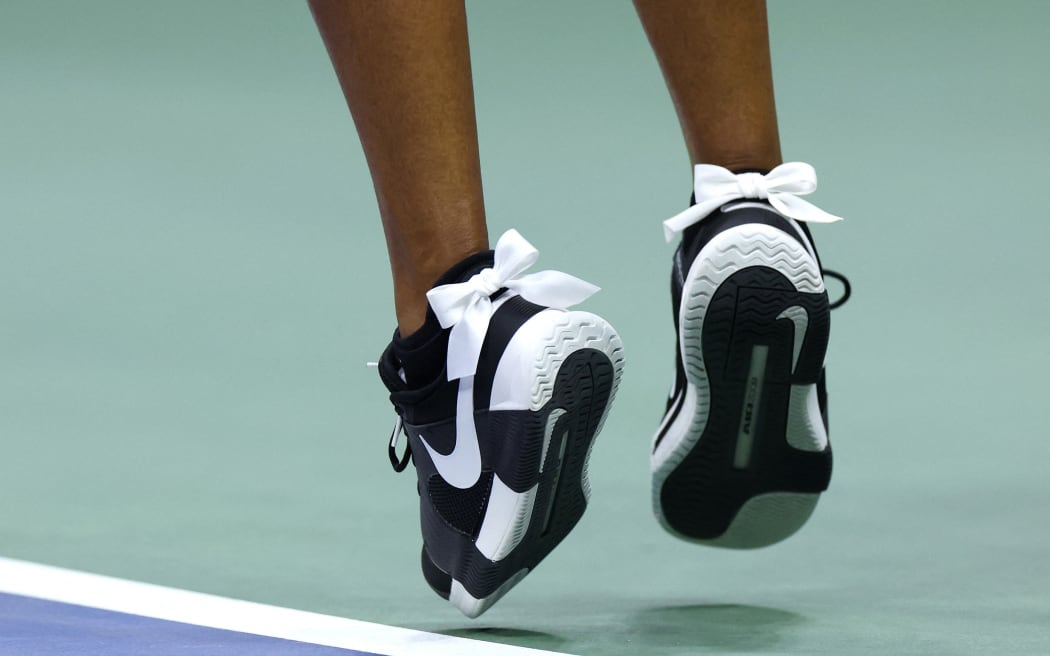 The shoes of Naomi Osaka of Japan.