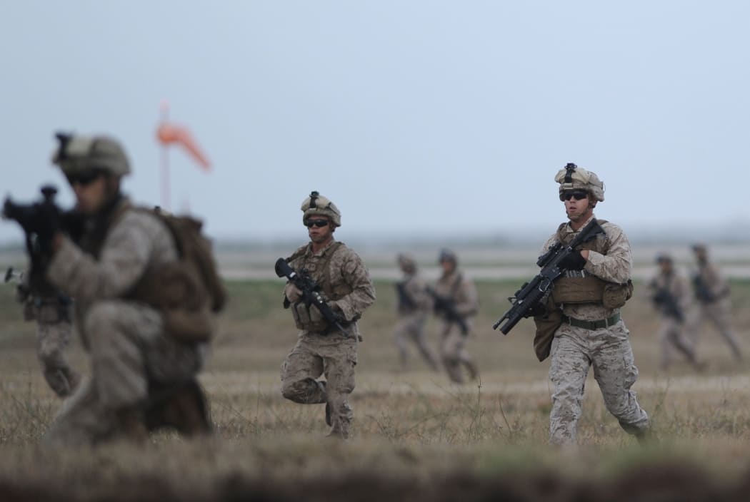 US Marines taking part in a training exercise.