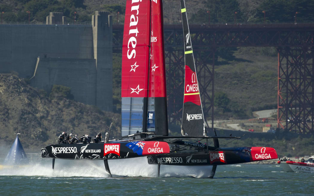 Team New Zealand competing in San Francisco