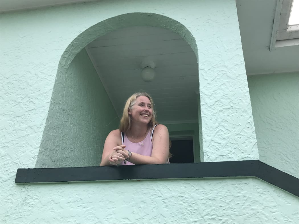 Morningside's Hayley Barlow at home at 'mint palace'.