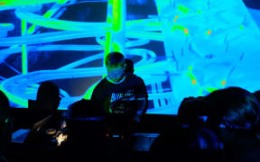 Daniel Beban performing solo set at UMU, Beijing 2016.