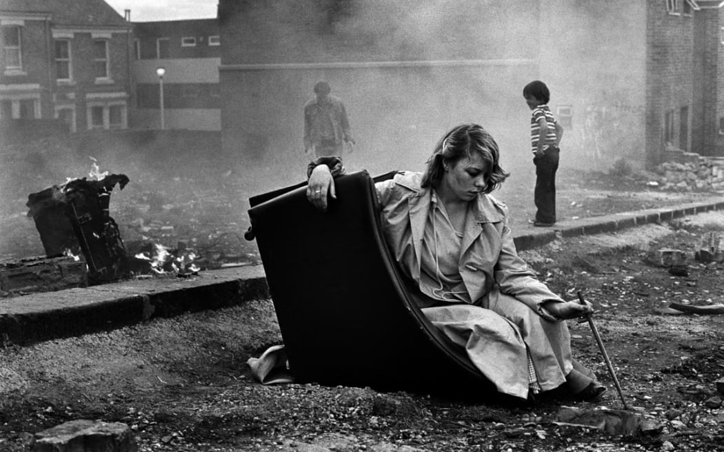 Karen On Overturned Chair, Youth Unemployment (1981) - Tish Murtha (c) Ella Murtha, all rights reserved.