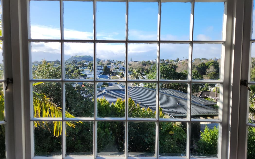 The view from Sarah Yates' Mt Eden flat.