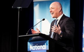 Christopher Luxon speaks at a National Party conference in Palmerston North, May 2024.