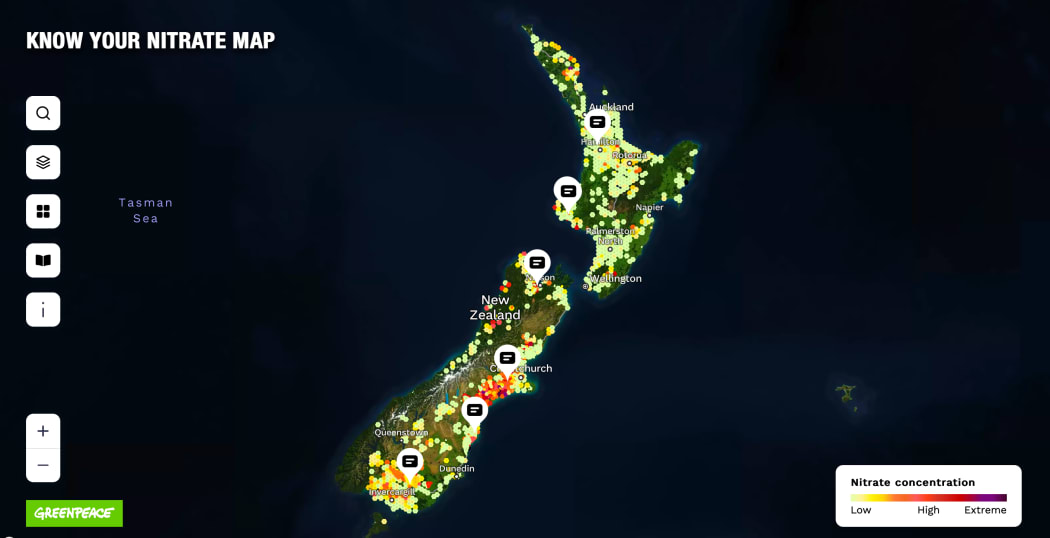 Greenpeace has launched an interactive map which enables people to monitor nitrate levels in their drinking water.