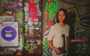 Tova O'Brien visits in improvised night club in Ukraine.