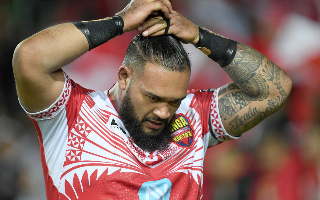 Ben Murdoch-Masila playing for Tonga Kau To'a against Great Britain.