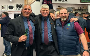 Gavin Midgley, centre, has played for Inglewood for more than 40 years. He recently turned 65.