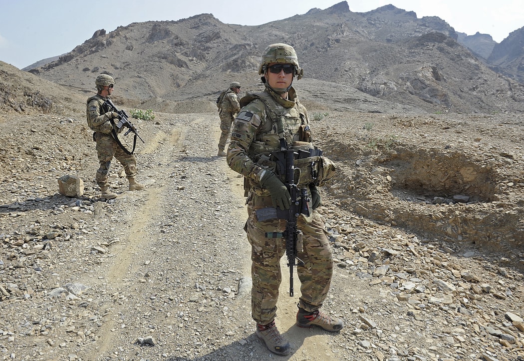 Soldiers from the US Army HHB 3-7 Field Artillery Regiment during a mission in Afghanistan, near the border with Pakistan, in 2011.