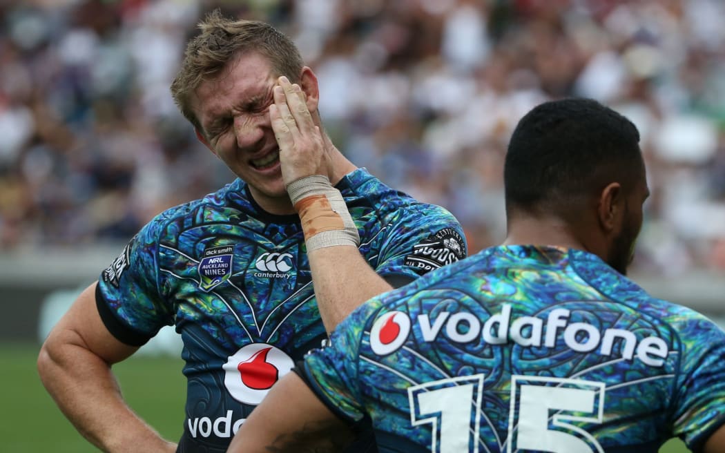 Ryan Hoffman shows his disappointment after the quarter-final loss to Cronulla
