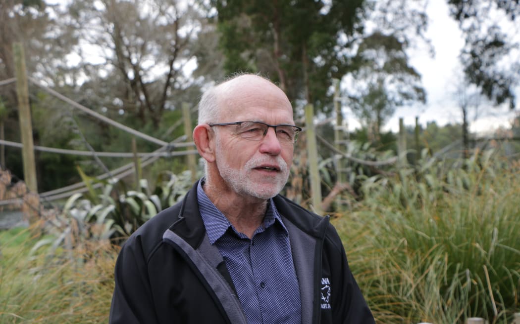 Orana Wildlife Trust Board co-chairperson Emeritus Professor Ken Hughey speaking to media on Friday