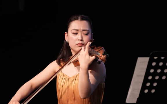 Aoi Saito performs at the Michael Hill International Violin Competition.