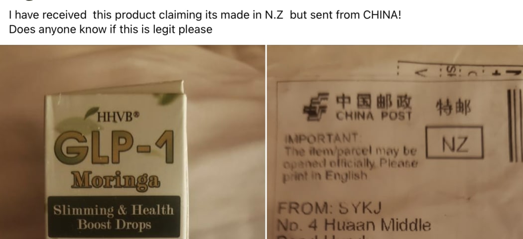 A post on Facebook about medicine claiming to be made in New Zealand.