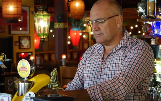 Mike Egan at Monsoon Poon, one of the Wellington restaurants he owns.