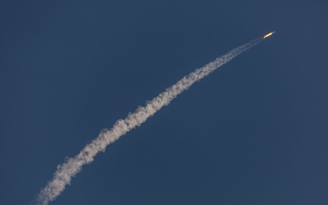A brand new SpaceX Falcon 9 rocket is launching from pad 40 at the Cape Canaveral Space Force Station to deliver another 22 Starlink satellites to Low Earth Orbit. (Photo by Manuel Mazzanti/NurPhoto) (Photo by Manuel Mazzanti / NurPhoto / NurPhoto via AFP)