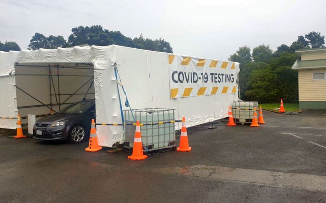 A Covid-19 testing station in New Plymouth.