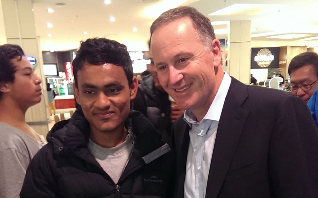John Key at St Luke's mall in the Mt Albert electorate.
