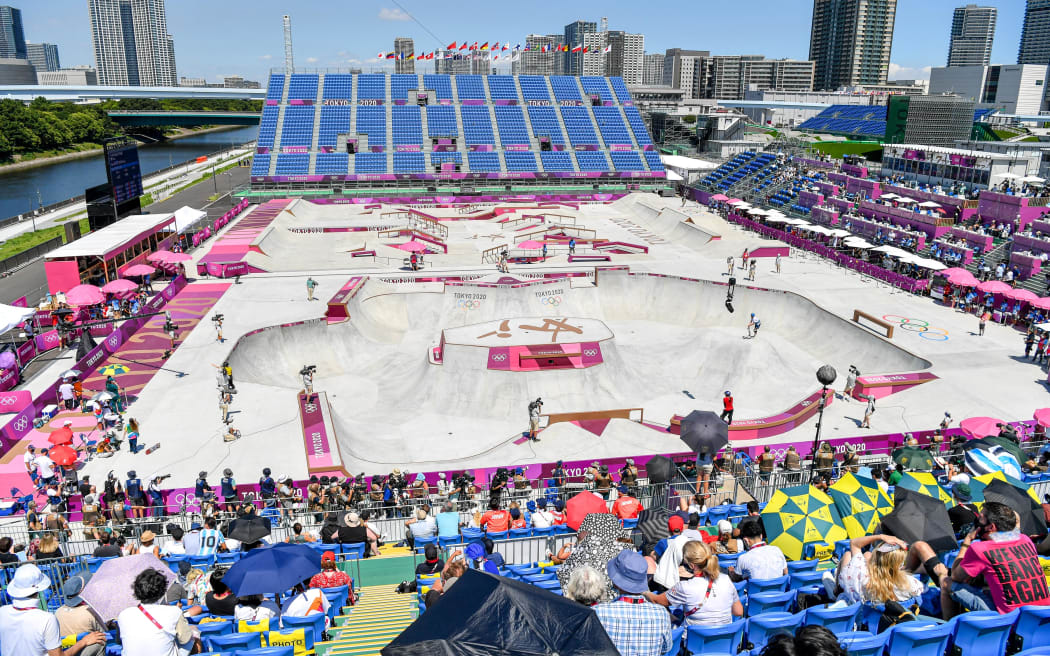 Tokyo 2020 Olympic Games Skateboarding Women's Park Event at the Ariake Urban Sports Park venue.