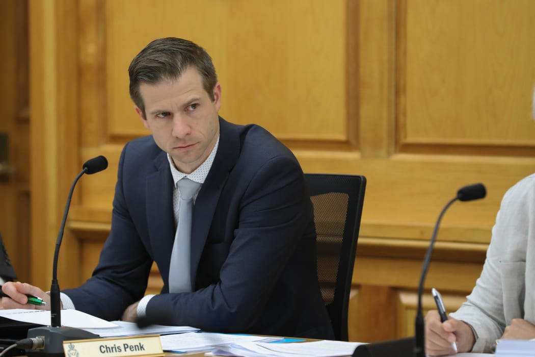 National MP Chris Penk listening to evidence in Select Committee
