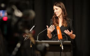 Prime Minister Jacinda Ardern addresses the public at an event to commemorate victims of the Christchurch earthquake 10 years ago.
