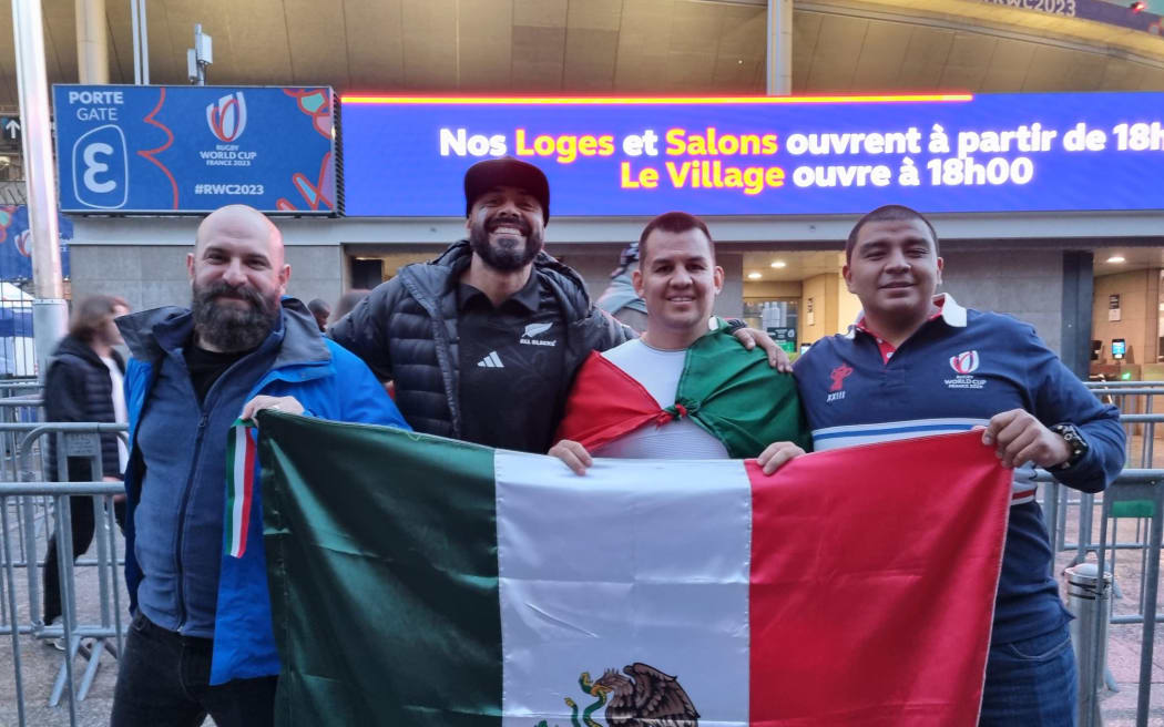 Fans at the Rugby World Cup 2023 in France ahead of the All Blacks vs Argentina game on 21 October.