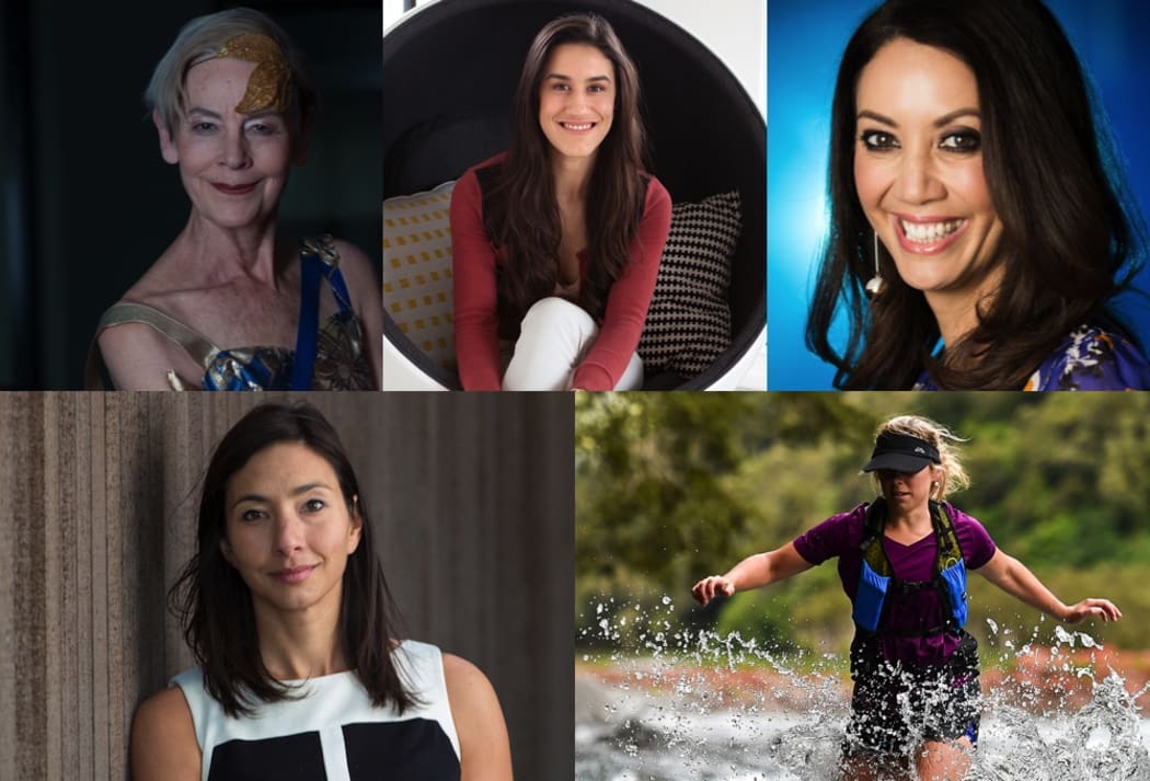 Margaret Austin, Lilia Tarawa, Mirama Kamo (top), Dr Michelle Dickinson, Hollie Woodfield (bottom)