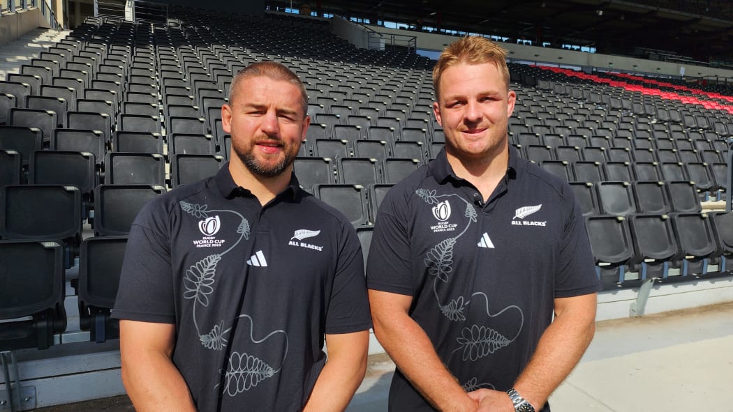 All Blacks Dane Coles (left) and Sam Cane (right) in Lyon, France