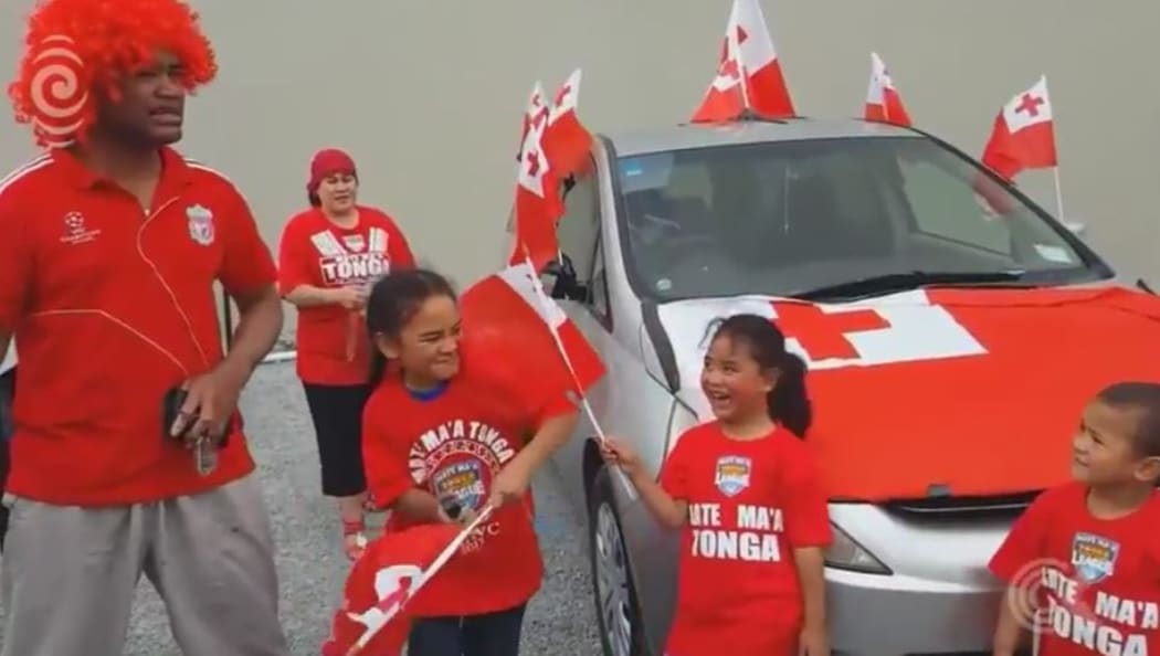 Tonga supporters in Christchurch.