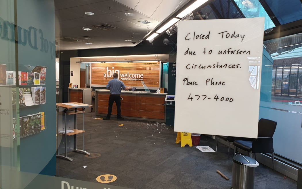 Dunedin City Council office closed after vandalism