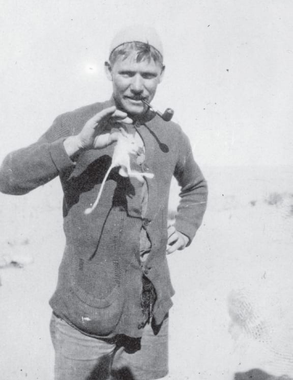 A Johnny Enzed with a pet desert rat