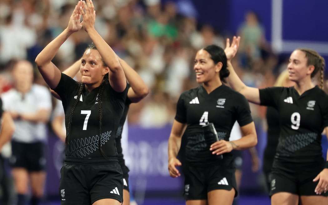 Tyla King after New Zealand Black Ferns Sevens v  Peoples Republic of China, Rugby Sevens - Women’s Quarter final match, Paris Olympics at Stade de France, Paris, France on Thursday 29 July 2024. 
Photo credit: Iain McGregor / www.photosport.nz