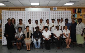 A group of women who work for PNG company NCS.