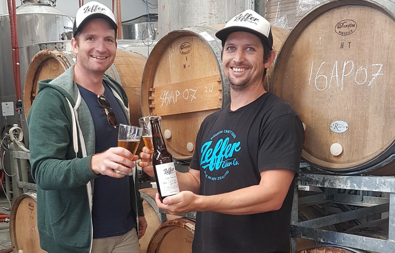 Jody Scott (head cider maker) and Sam Whitmore (founder) of Zeffer Ciders
