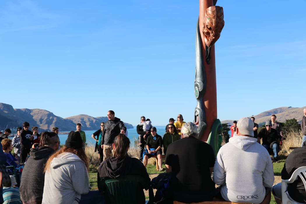 The pou whenua on Ōtamahua/Quail Island.