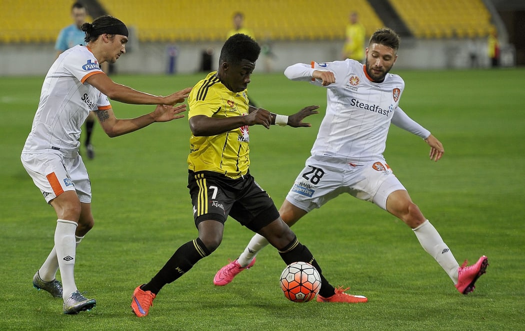 Phoenix player Jeffrey Sarpong in action in the A-League.