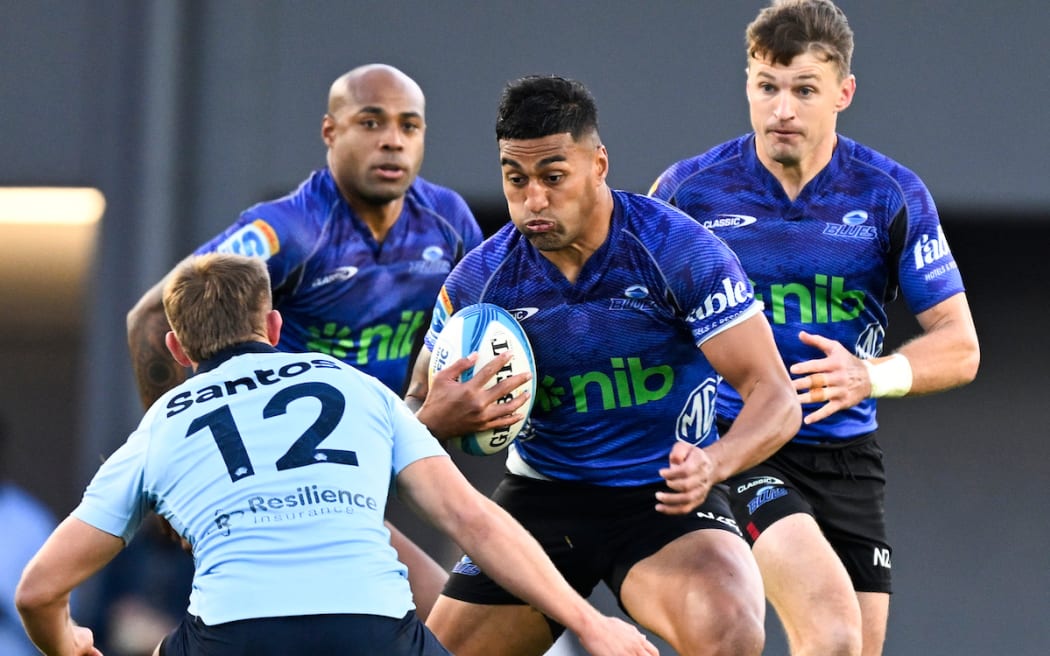 Rieko Ioane, Beauden Barrett and Mark Tele'a against the Waratahs, Eden Park.