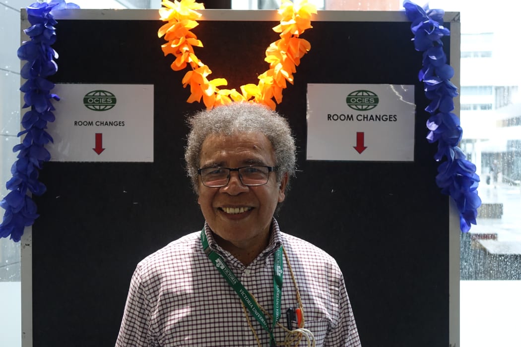 Kabini Sanga at the OCIES (Oceania Comparative and International Education Society) annual conference in Wellington.