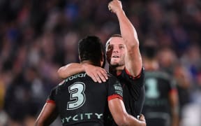 New Zealand Warrior Blake Green celebrating win over the Dragons