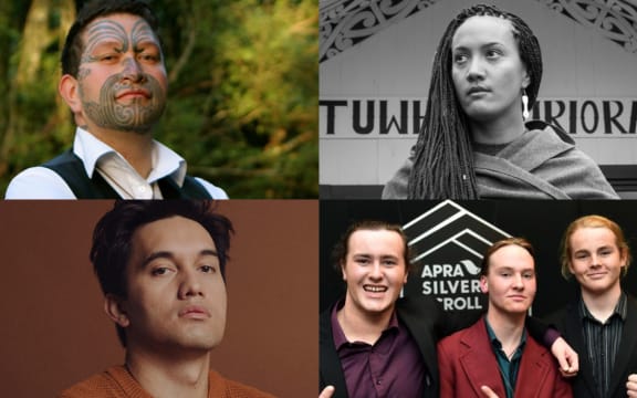 Clockwise from left: Rob Ruha, Ria Hall, Alien Weaponry and Seth Haapu