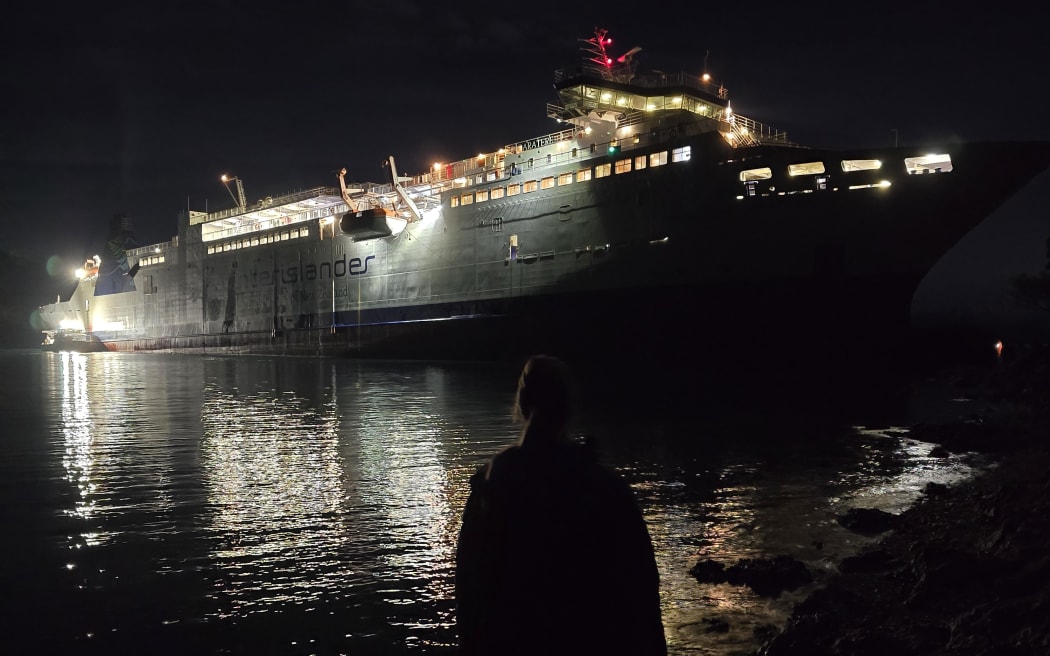 Interislander Aratere ferry grounded near Picton on 21 June 2024.