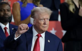 Republican presidential candidate, former US President Donald Trump arrives on the first day of the Republican National Convention at the Fiserv Forum on July 15, 2024 in Milwaukee, Wisconsin.