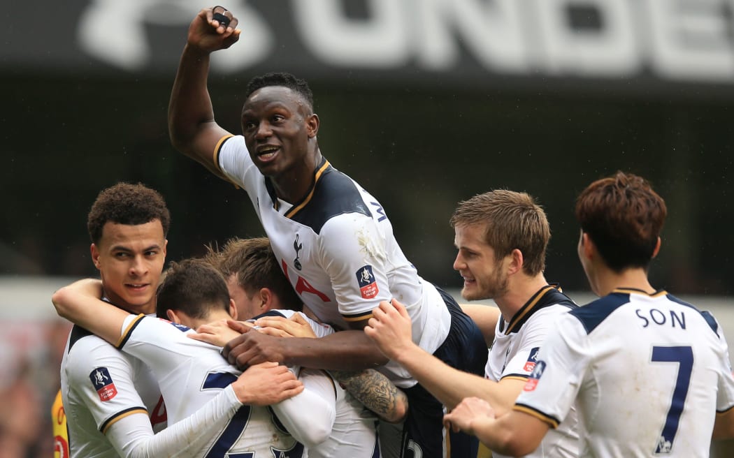 Victor Wanyama scored Tottenham's opening goal against Manchester United.