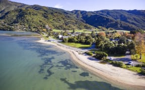 An aerial shot of Anakiwa that has some of the best water quality in Marlborough this summer.
