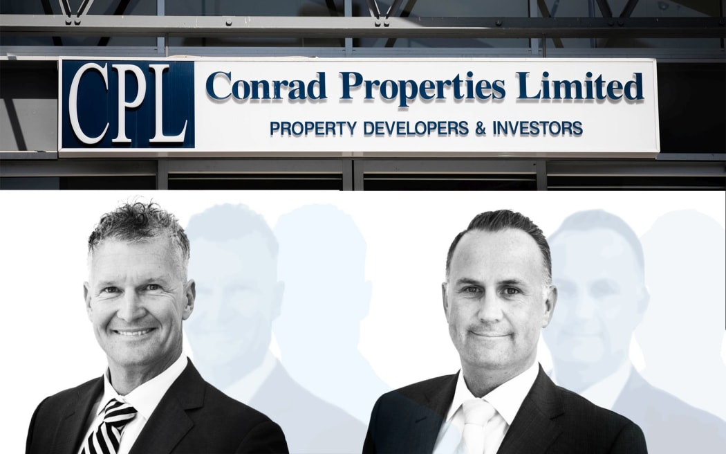 Ben Dearlove, left, and Jamie Hutchens, right, of Conrad Properties.