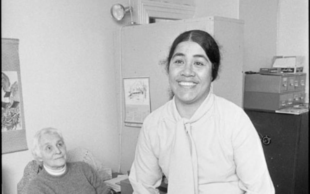 Falema'i Lesa having just won her case for citizenship with the Privy Council - Photograph taken by Peter Avery