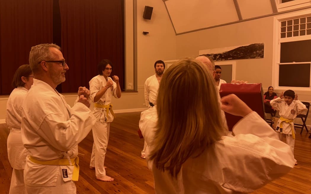 A class at NZ Disability Karate Association in Khandallah.