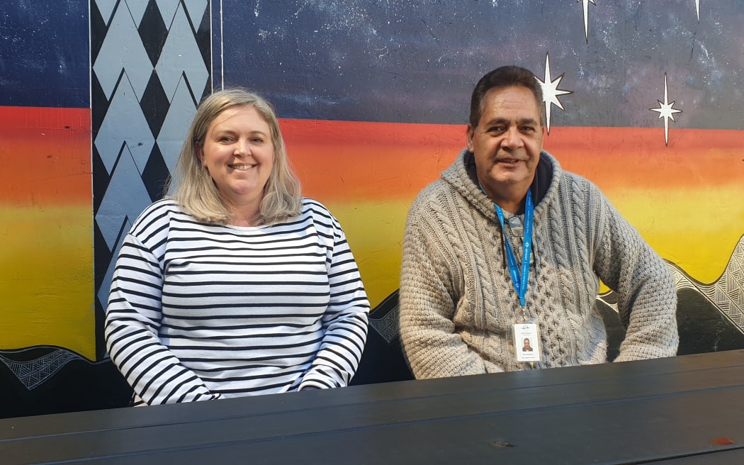 Social workers Rachel Scaife and Darrell Wilson at the Auckland Haven safe space.